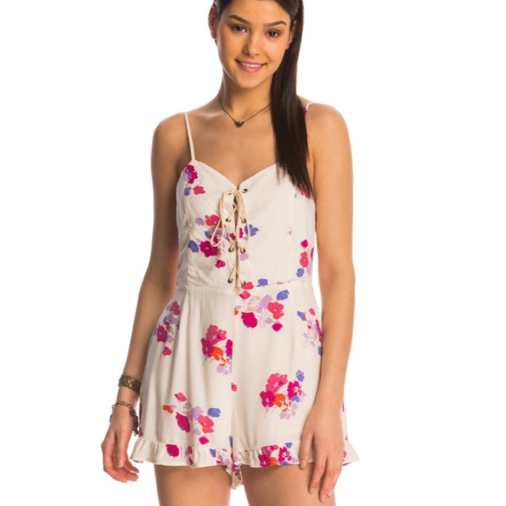Minkpink floral playsuit romper small
